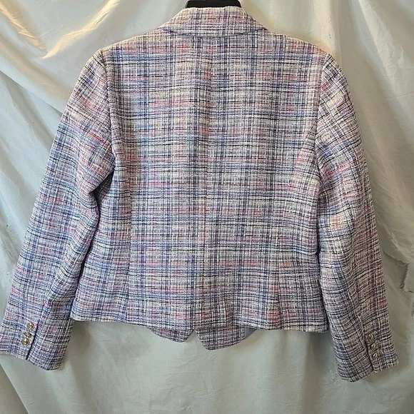 Talbots Pastel Tweed Double-Breasted Blazer in Pink, Blue, Lavender - Picture 11 of 15